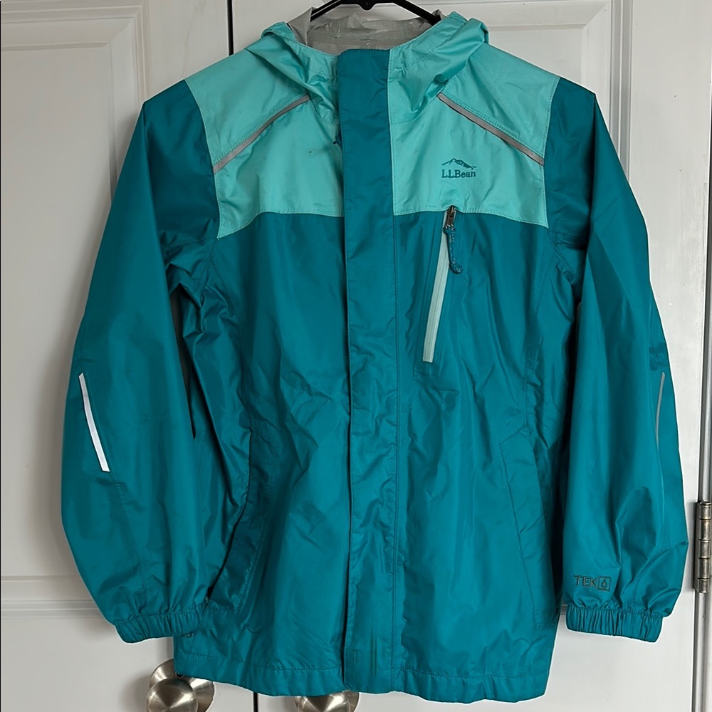 L.L. Bean Blue Raincoat Lightweight Water-Resistant